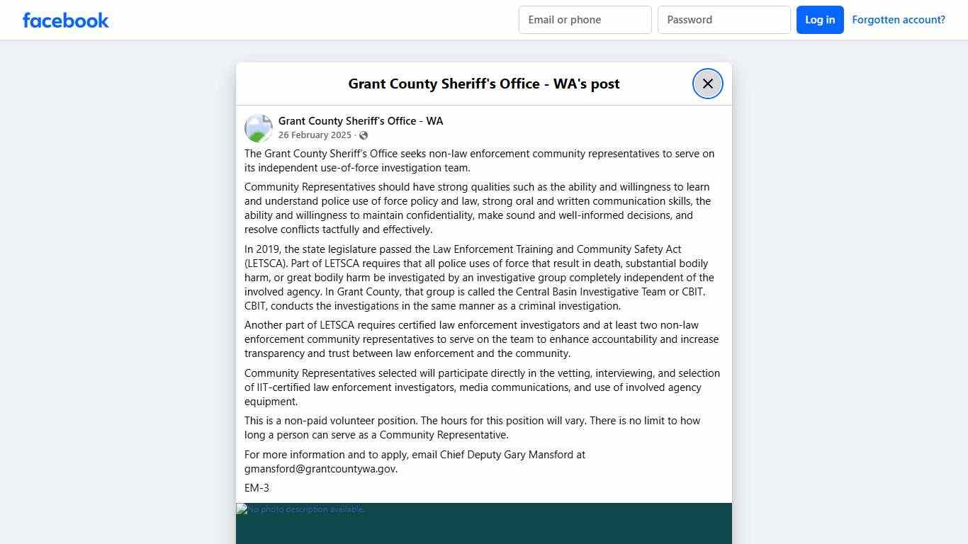The Grant County... - Grant County Sheriff's Office - WA Facebook